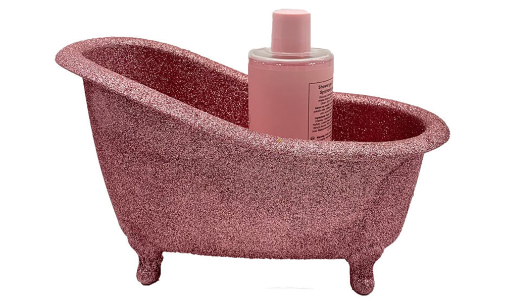 Mini Bañera Plástico Brillo Rosa
