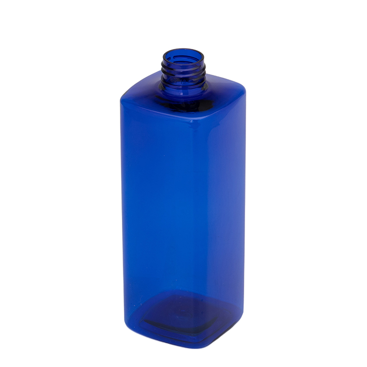 clear blue plastic bottle empty