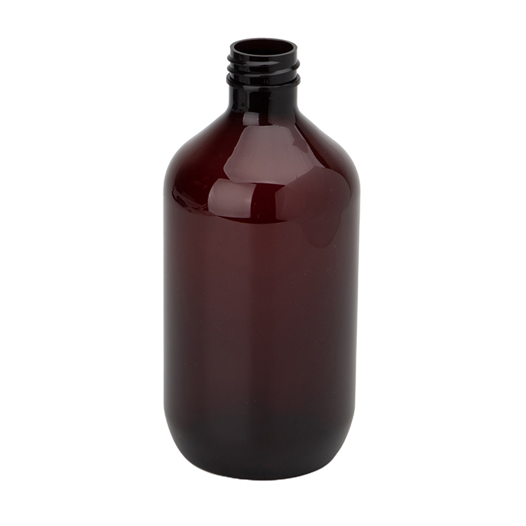 16 oz amber pet plastic modern round bottles